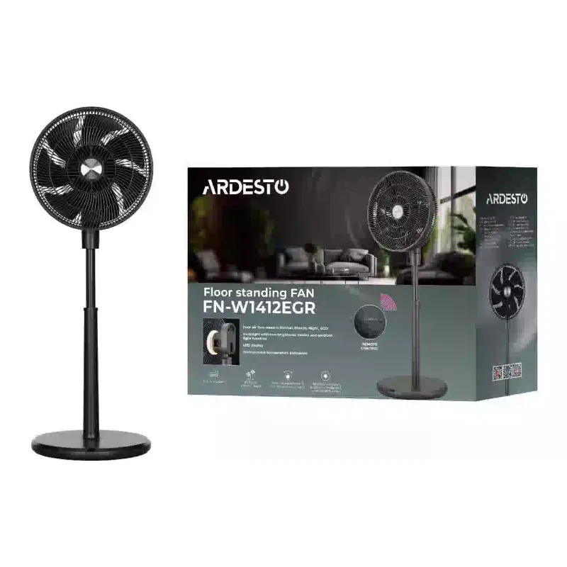 Вентилятор підлоговий Ardesto (FN-W1412EGR), 35 Вт, Gray