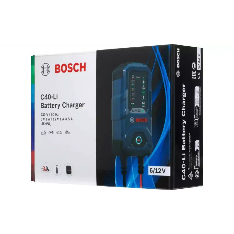 Ladegerät Bosch 6/12 V 1.2-120 A·h 5 A C40-LI (0189921040)