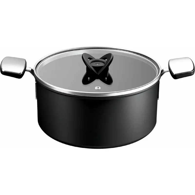 Каструля з кришкою Tefal Excellence+ (G3284653), 24 см, алюміній/бакеліт, Black