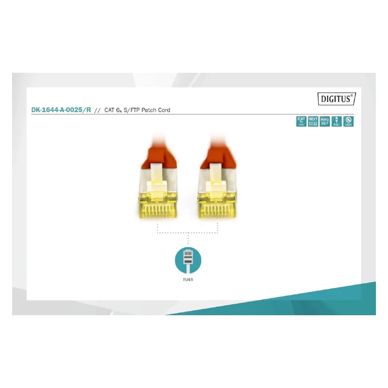 Патч-корд Digitus (DK-1644-A-0025/R), Red