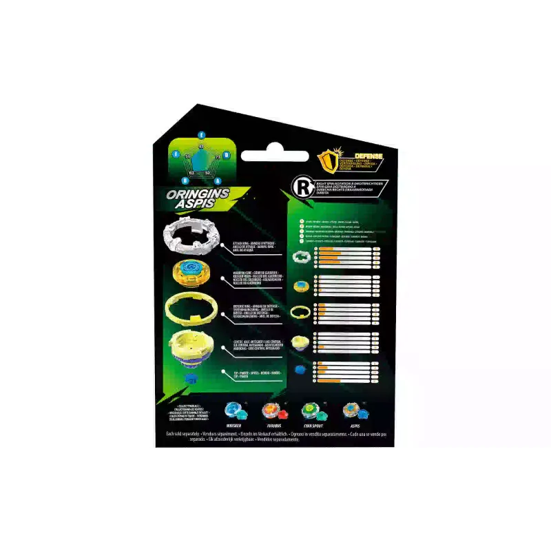 Pião Auldey Infinity Nado VII Pro Series Single Pack Origins Aspis (EU664621-4)