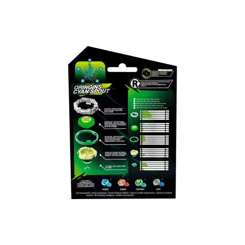 Spinning Top Auldey Infinity Nado VII Pro Series Single Pack Origins Cyan Spout (EU664621-3)