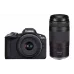 آلة تصوير Canon EOS R50 + RF-S 18-45 IS STM + RF75-300 IS STM, Black (5811C150)