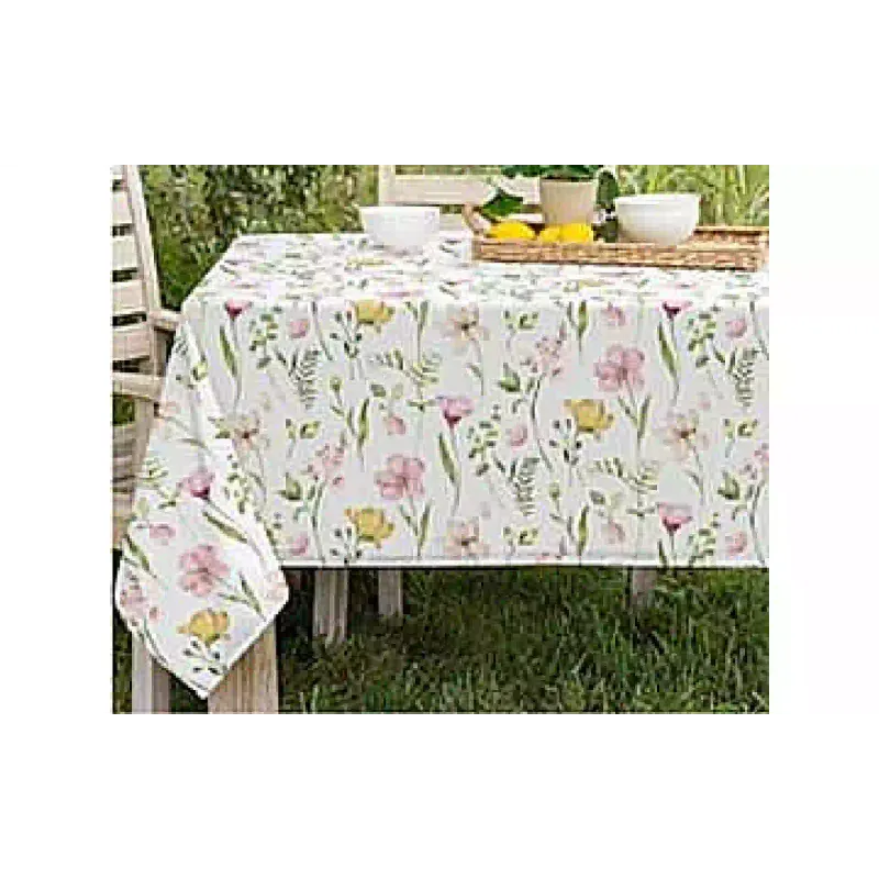 Tablecloth Ardesto Spring flowers (ART07FL), 120 x 140 cm, 100% polyester, White