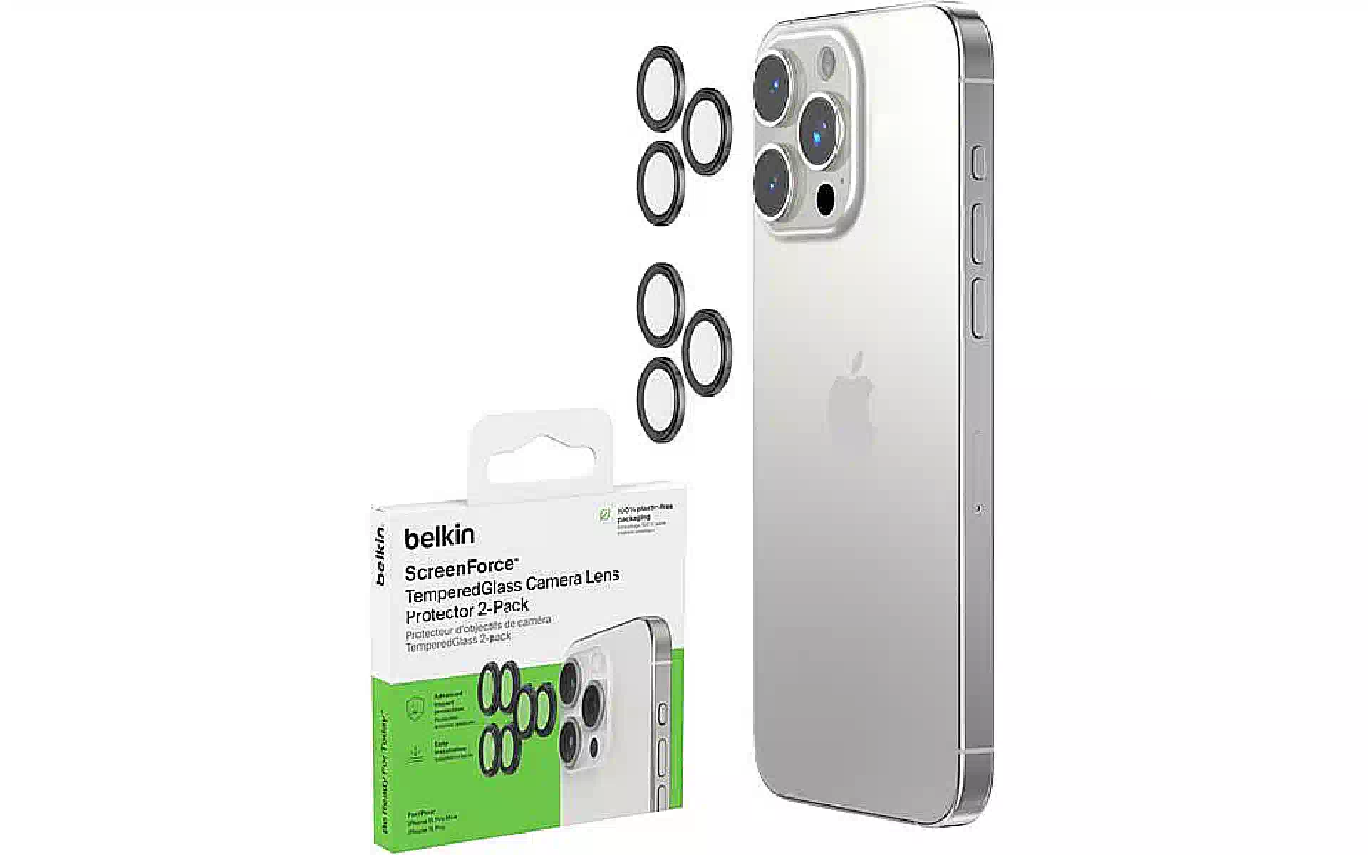 Protective glass for the camera Belkin (OVA180HQBK), for Apple iPhone 15 Pro/15 Pro Max Protective glass for the camera Belkin (OVA180HQBK), for Apple iPhone 15 Pro/15 Pro Max