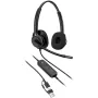 On-ear stereo headset Poly Mission 425 (C01B3AA), Black