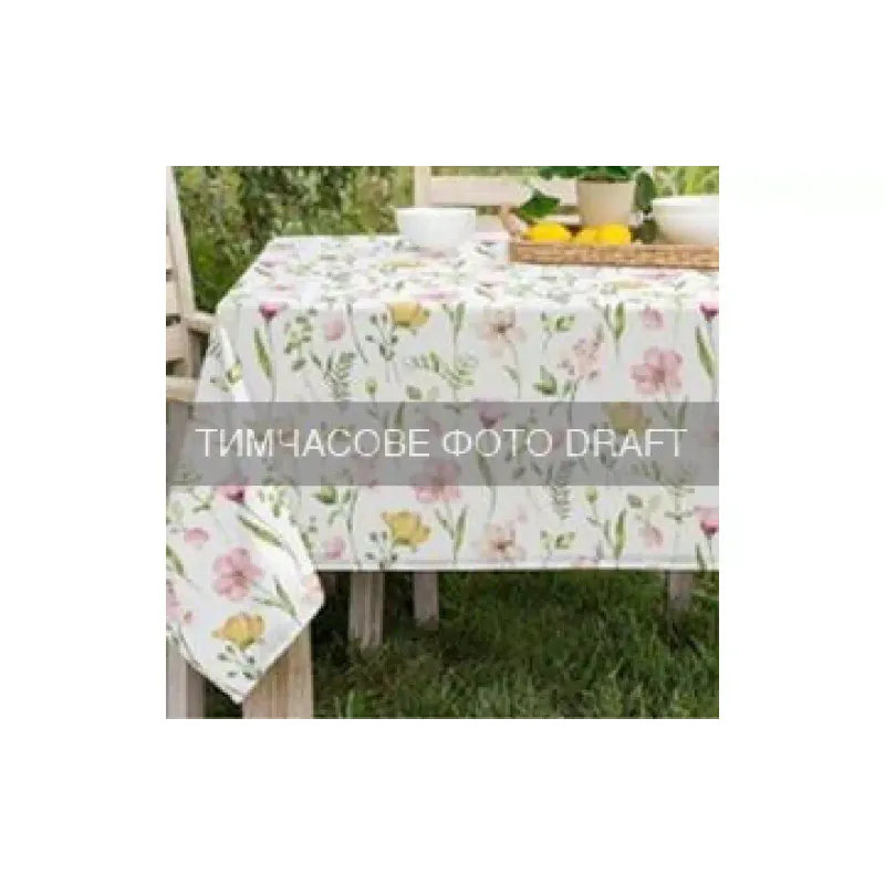 Tablecloth Ardesto Spring flowers (ART07FL), 120 x 140 cm, 100% polyester, White