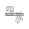 Um conjunto de pegadores de panela de cozinha Ardesto Grey leaves, Grey (ART14GL)