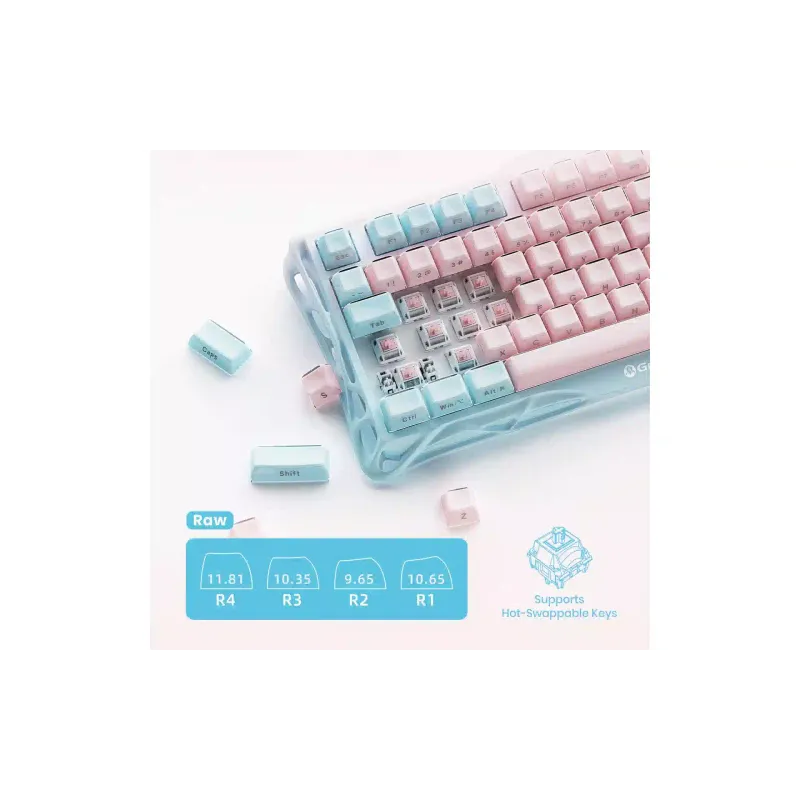 Клавіатура механічна GravaStar Mercury K1 Lite (GSK1LITE_PM_PNK), Lumen Rose