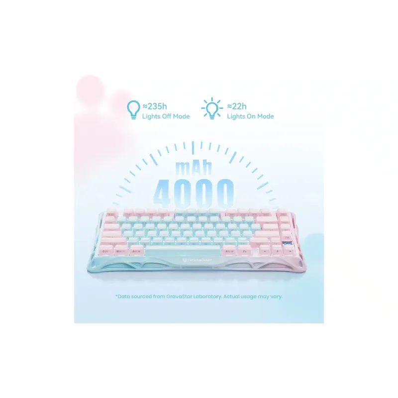 لوحة المفاتيح الميكانيكية GravaStar Mercury K1 Lite, Aurora Mist (GSK1LITE_PM_MINT)