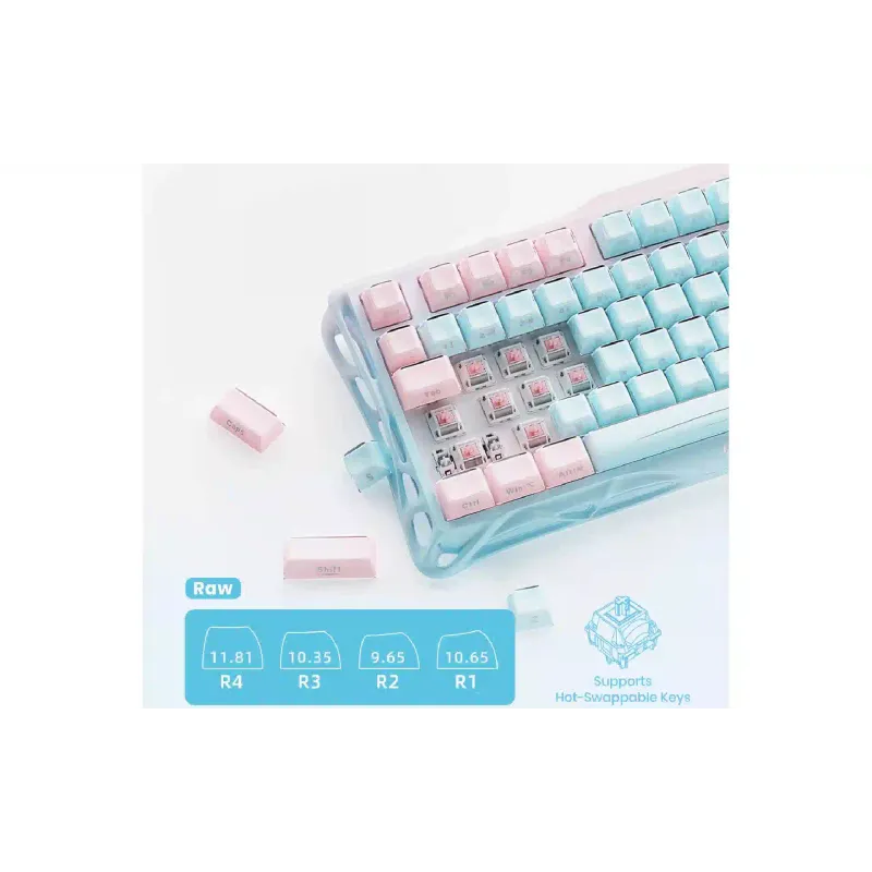لوحة المفاتيح الميكانيكية GravaStar Mercury K1 Lite, Aurora Mist (GSK1LITE_PM_MINT)