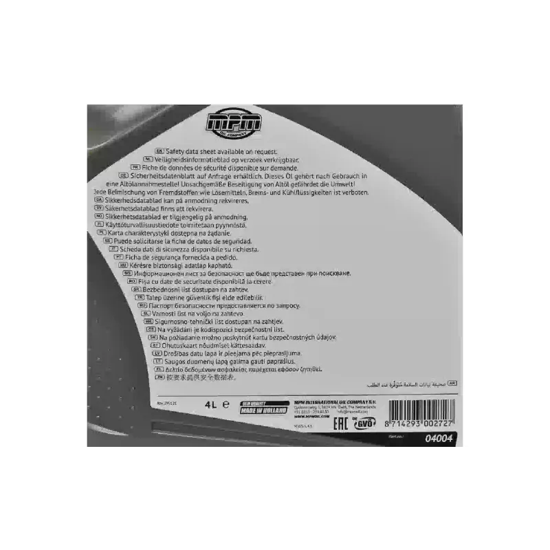 aceite de motor Mpm Semi Synthetic 10W-40 (MPM04004)