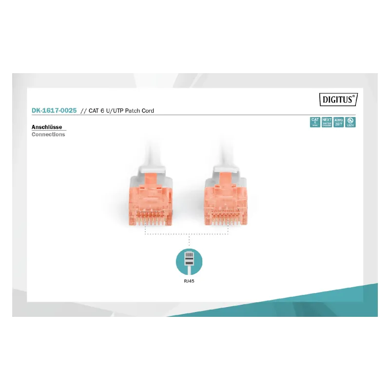 Пач кабел Digitus, Gray (DK-1617-0025)