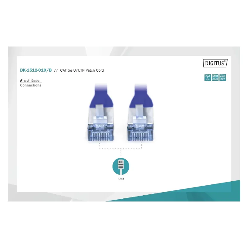 Пач кабел Digitus, Blue (DK-1512-010/B)