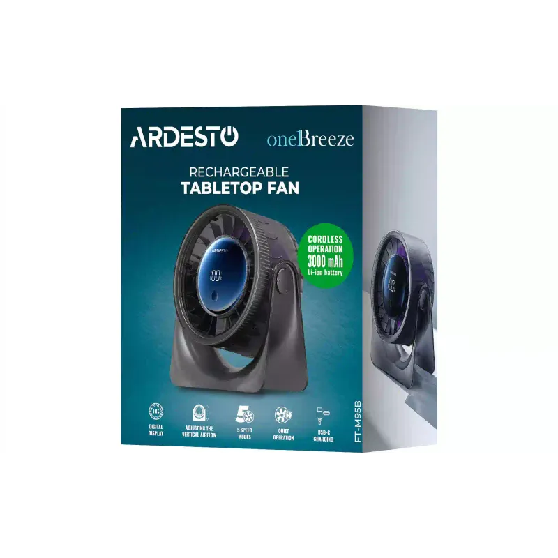 مروحة طاولة Ardesto OneBreeze, Gray (FT-M95B)