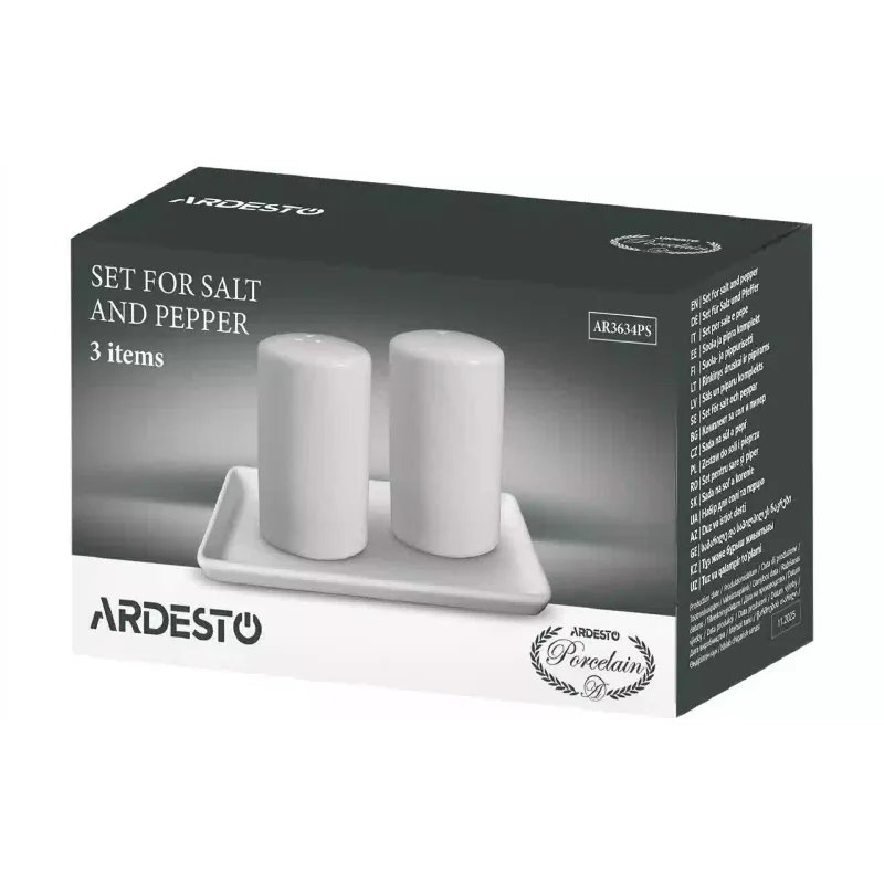 Комплект сол и черен пипер Ardesto, White (AR3634PS)