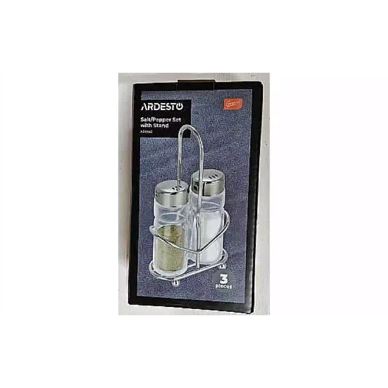 Conjunto de saleiro e pimenteiro em suporte Ardesto Gemini, Transparent (AR0941)