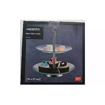 Блюдо 2-х ярусне Ardesto Gemini (AR0948), 25 х 25 х 27 см, Transparent
