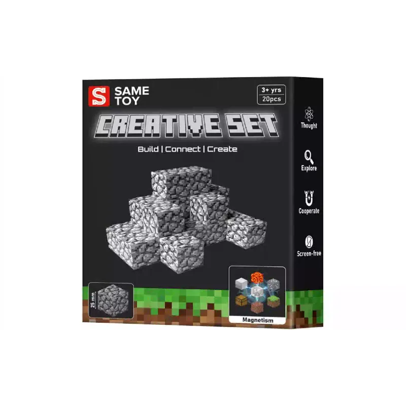 Σετ μαγνητικών κατασκευών Same Toy Creative Set Cobblestone (MCRAFT-4004-SM)