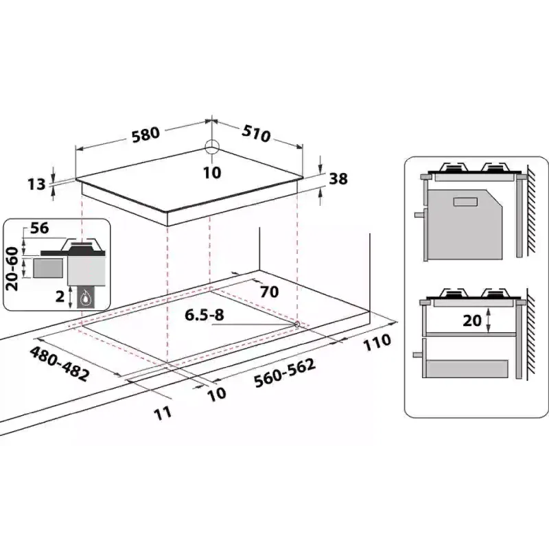 Fogão Indesit, Stainless steel (THP641W/IX/I)
