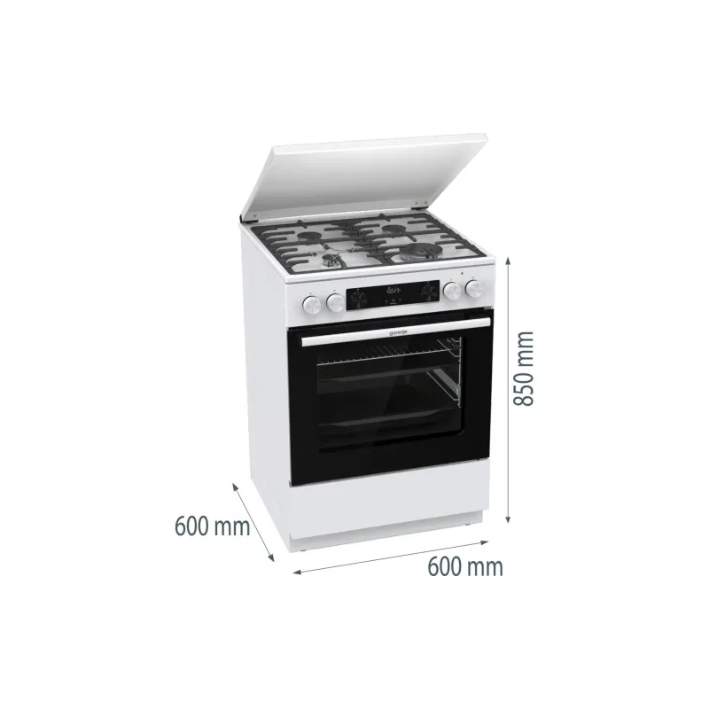 Плита комбінована Gorenje (GKS6C71WA), 71 л, White