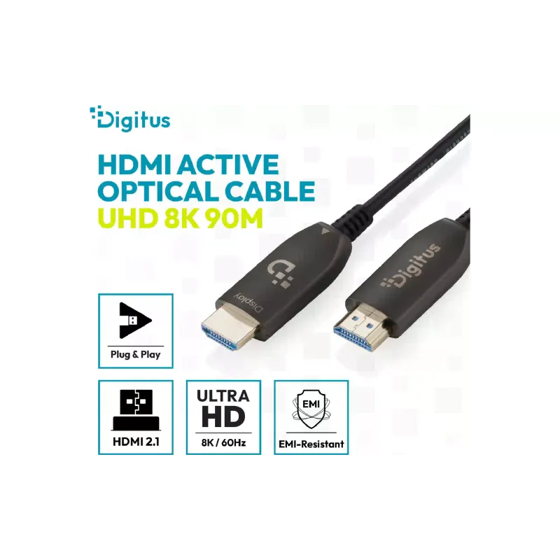 Кабель для відеосигналу Digitus HDMI UHD 8K type A M/M (AK-330126-1000-S), 100 м, Black