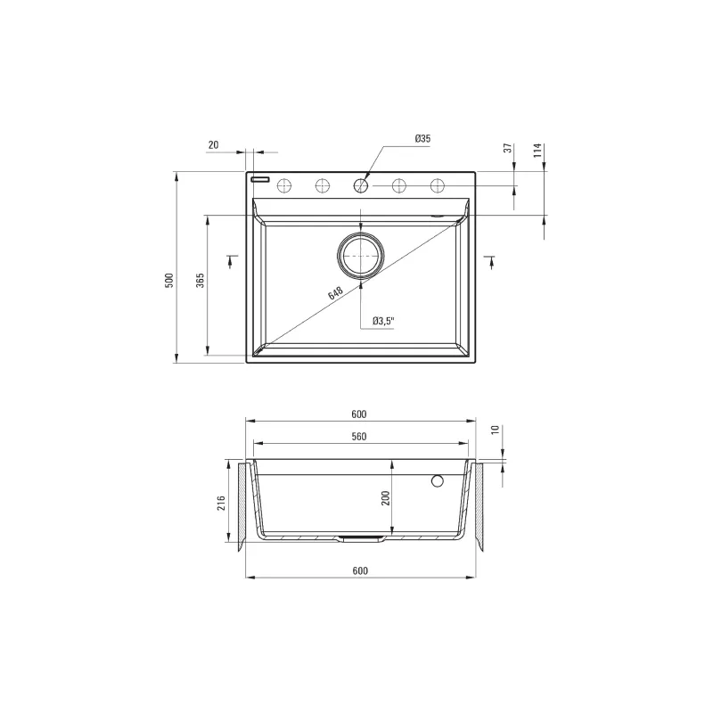 حوض المطبخ Deante Corio, Graphite (ZRC_210A)