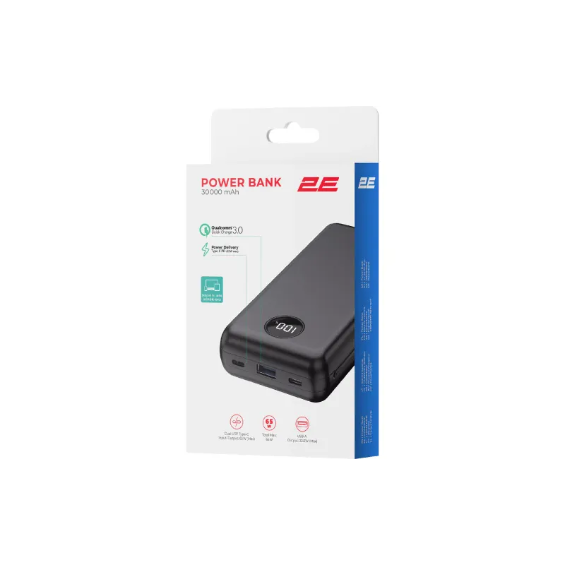 Banco de poder 2E 30000 mAh, Black (2E-PB3009-BLACK)