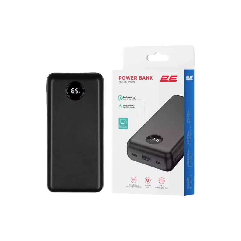 Banco de poder 2E 30000 mAh, Black (2E-PB3009-BLACK)