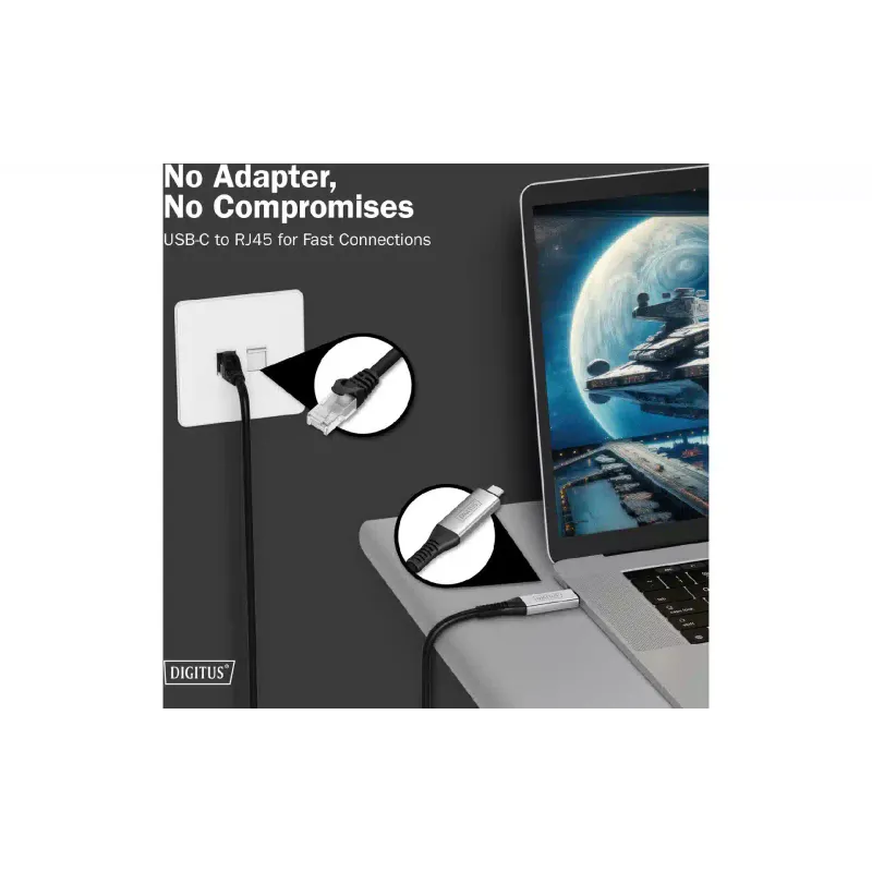 Кабель Digitus USB-C - RJ45, 15 м (AK-300601-150-S)