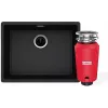 Pia de cozinha + triturador de resíduos alimentares Franke, Matte Black (125.0763.936)