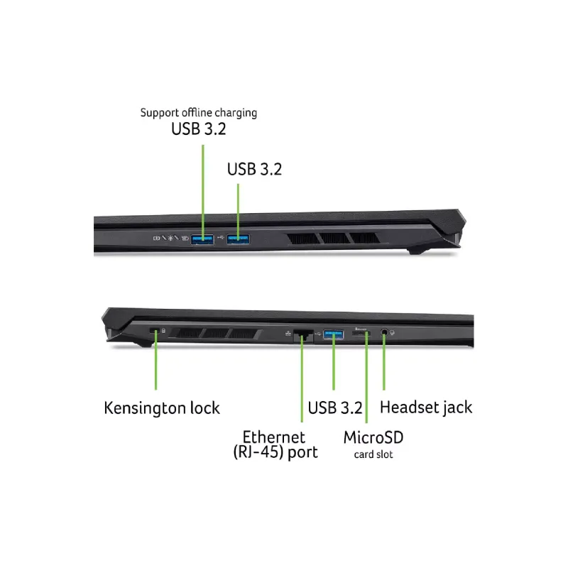 كمبيوتر محمول Acer Nitro V ANV16-42, Black (NH.U1JEU.008)