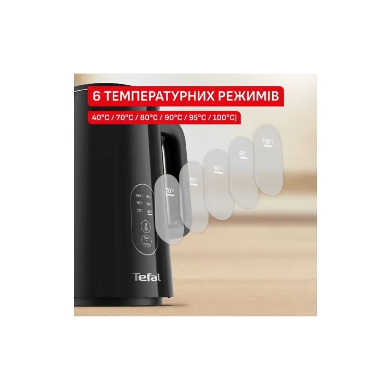 غلاية كهربائية Tefal Thermo Protect Control, Black (KO6518E0)