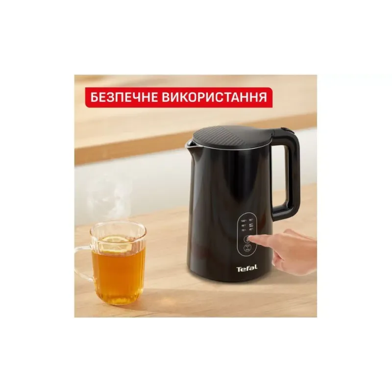 غلاية كهربائية Tefal Thermo Protect Control, Black (KO6518E0)