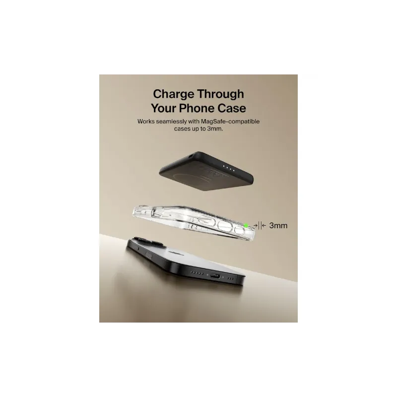 Banco de energía Belkin Slim Magnetic Wireless 5000 mAh, Black (BPD020HQBK)