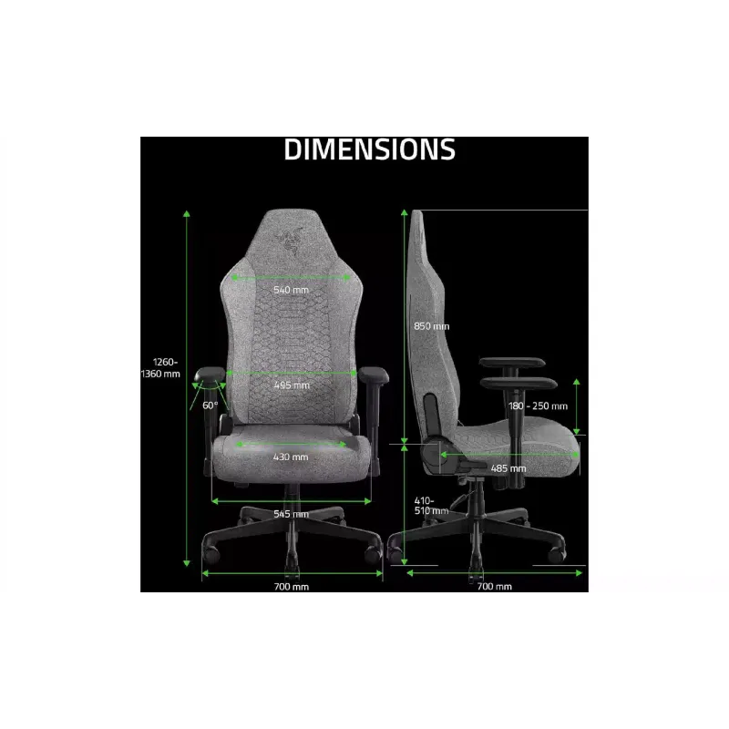 Sillón Razer Iskur V2 X, Light Grey (RZ38-05310200-R3G1)