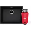 Pia de cozinha + triturador de resíduos alimentares Franke, Matte Black (125.0763.936)
