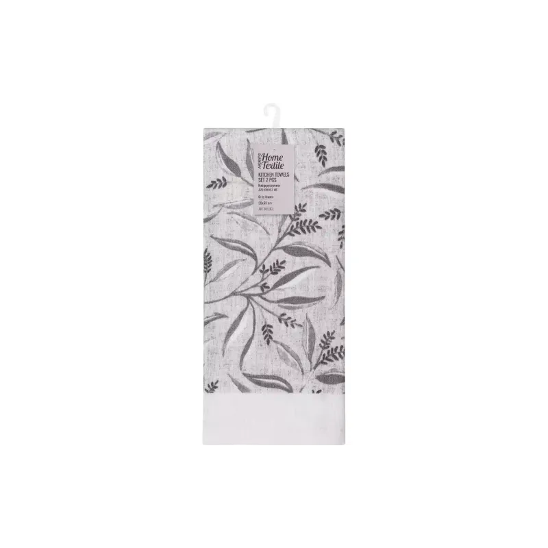 Toalha de cozinha Ardesto Grey leaves, Grey (ART3863GL)