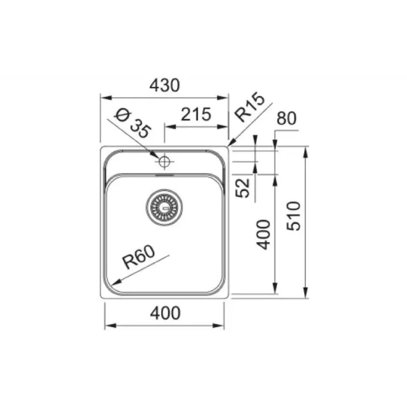 Νιπτήρας κουζίνας + κόφτης Franke, Stainless steel (127.0763.947)