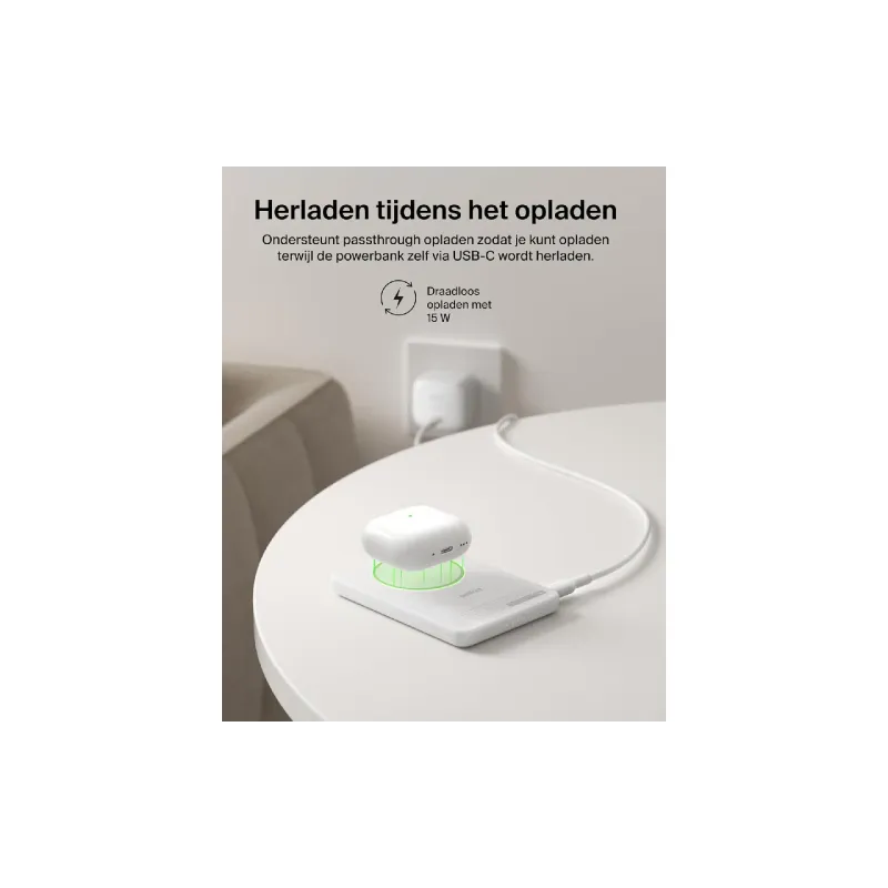 باور بانك Belkin 5000 mAh, White (BPD011HQWH)