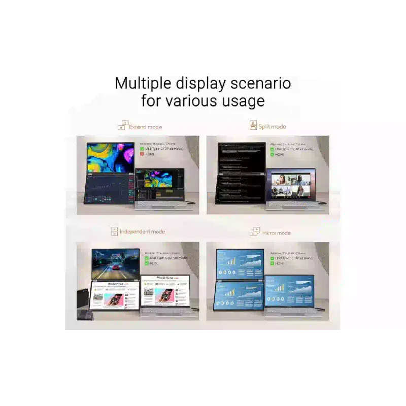 شاشة Asus ZenScreen Duo MQ149CD (90LM0AKV-B01N70)