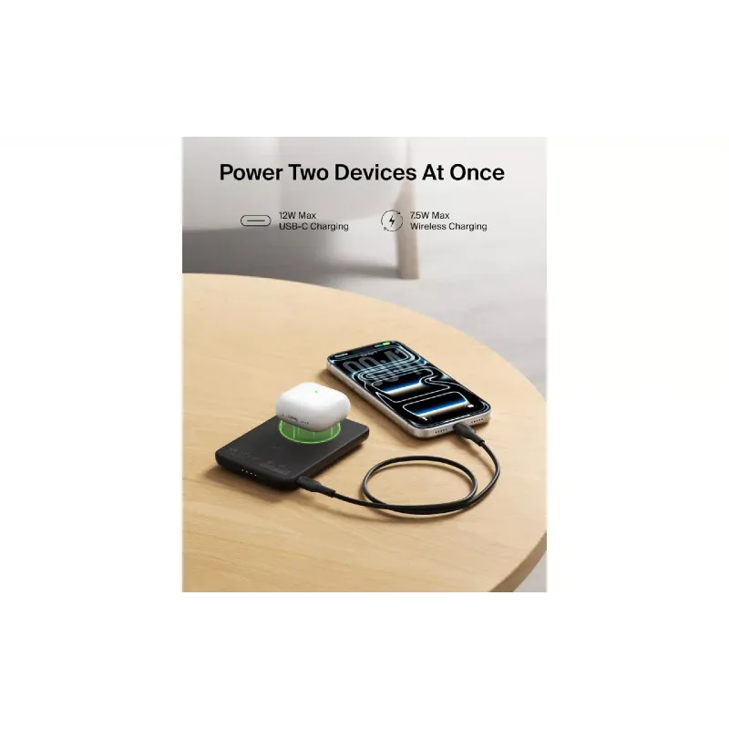 باور بانك Belkin Qi2 Magnetic Wireless 5000 mAh, Black (BPD011HQBK)