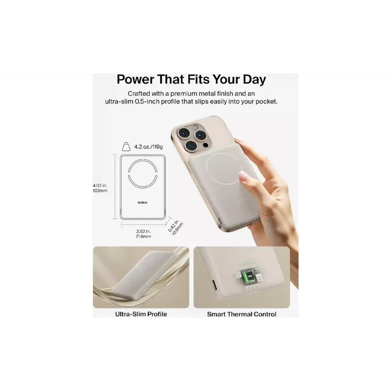 Banco de energía Belkin Slim Magnetic Wireless 5000 mAh (BPD020HQSA)