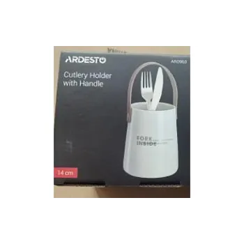 Подставка для столовых приборов Ardesto, 14 см, керамика/кожа (AR0963)