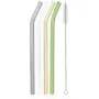 مجموعة من شفاطات الشرب الزجاجية مع فرشاة Ardesto, Multi-Collors (AR2604CS)