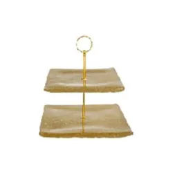 Двуетажна чиния Ardesto Golden Ice, Gold (AR5052)