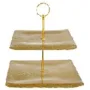 Блюдо 2-х ярусне Ardesto Golden Ice (AR5052), 24.5 х 23 см, скло/метал, Gold