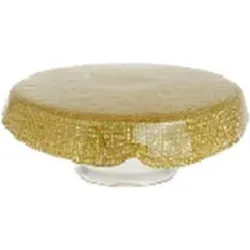 Блюдо для торта Ardesto Golden Ice (AR5053), 28 х 9.5 см, скло, Gold