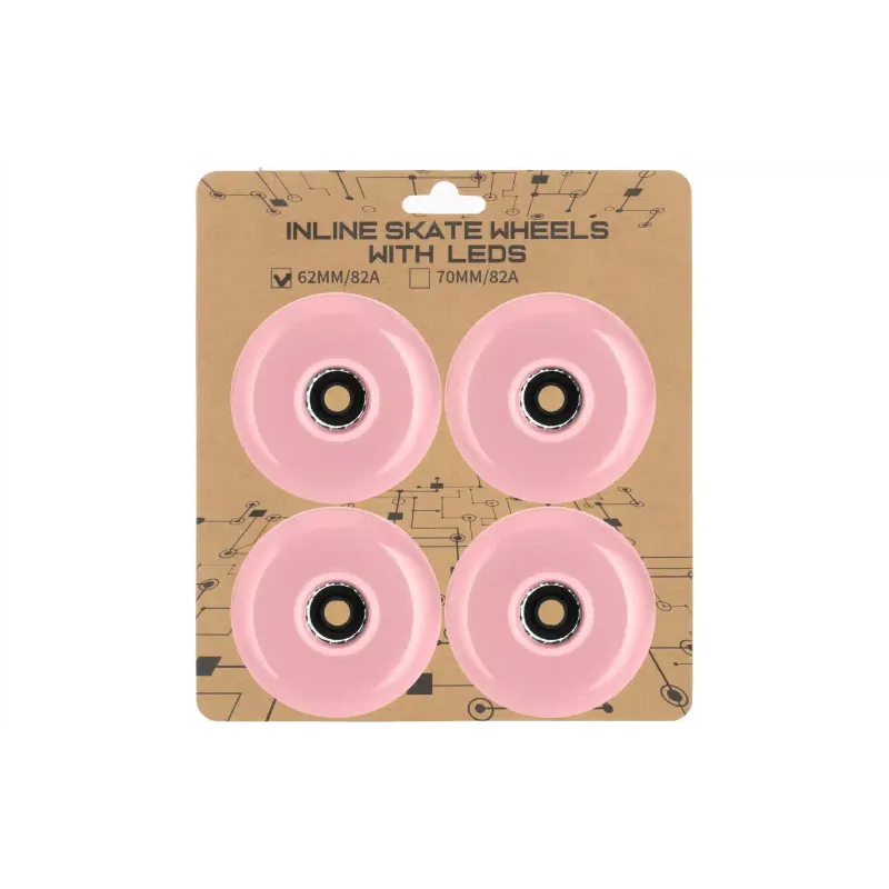 Juego de ruedas para patines Miqilong, Pink (LSW-RWL62-PINK)
