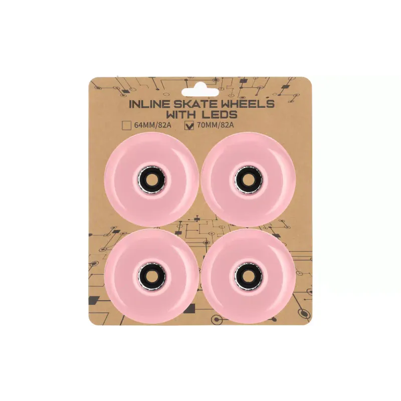 Комплект коліс для роликів Miqilong (LSW-RWL70-PINK), 70 х 24 мм, 4 шт, Pink
